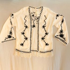 BNWT Willow & Clay Flowy Open Poncho Cardigan Sm